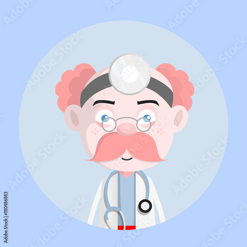 Unamused Face - Cartoon Cardiologist Doctor Character Vector