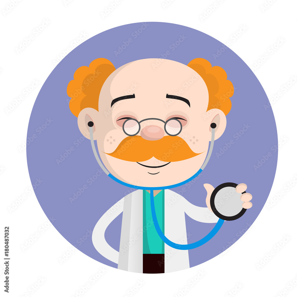 Smiling Doctor Holding a Stethosope Vector