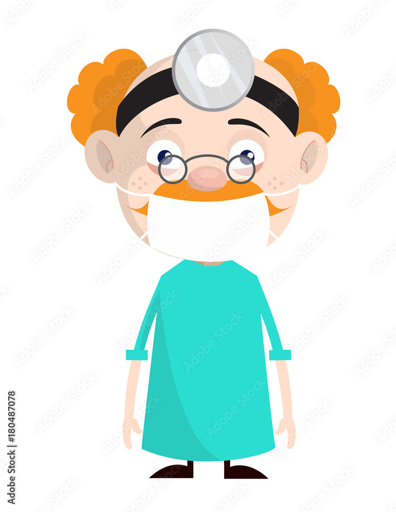 Cartoon Neurologist Surgeon Character Vector Cartoon Neurologist Surgeon Character Vector