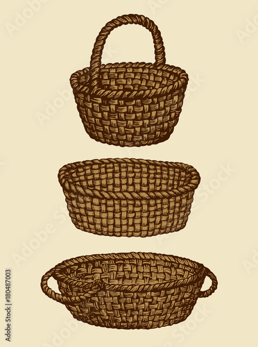 Vector picture of wickerwork basket