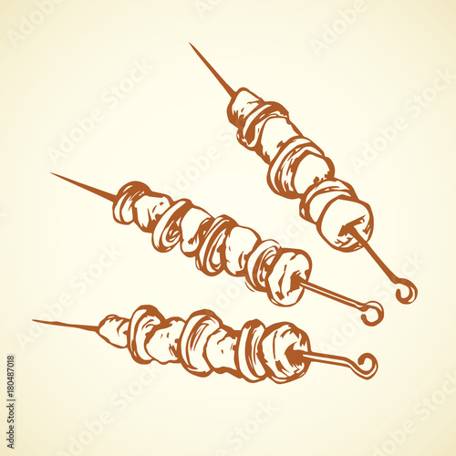 Skewer. Vector drawing