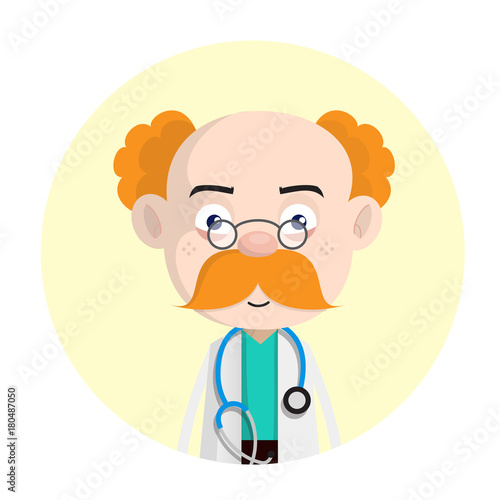 Worried Doctor Face Expression Vector