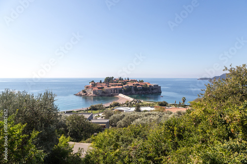 Fototapeta Naklejka Na Ścianę i Meble -  Sveti Stefan famous island in Montenegro, Europe