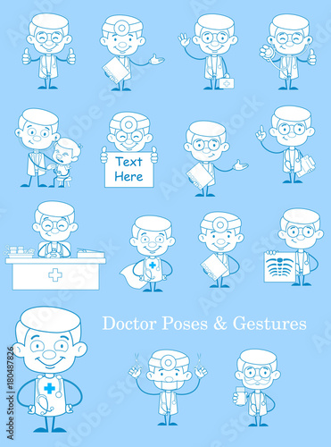 Vintage Doctor Medical Concepts Vector Set