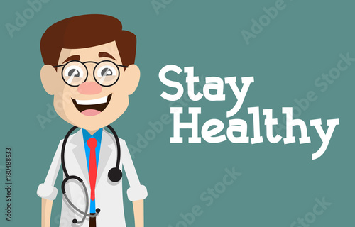 Joyful Healthy Doctor Face Expression Vector