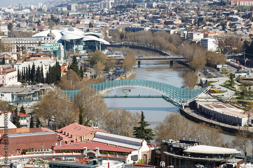 Bridge of Peace in Tbilisi, top view