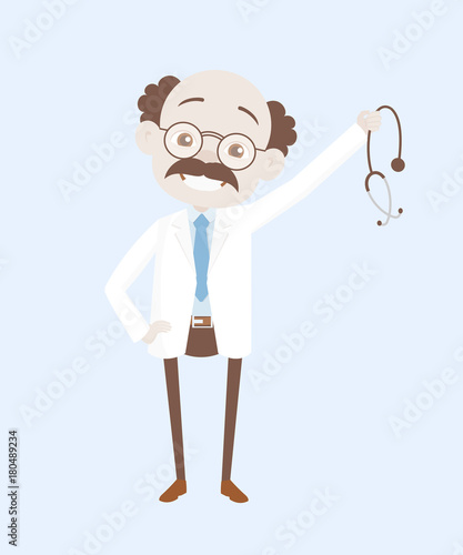 Happy Gastroenterologist Showing Stethoscope Vector