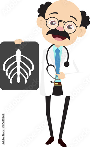 Orthopedic Surgeon Showing X-ray Report Vector