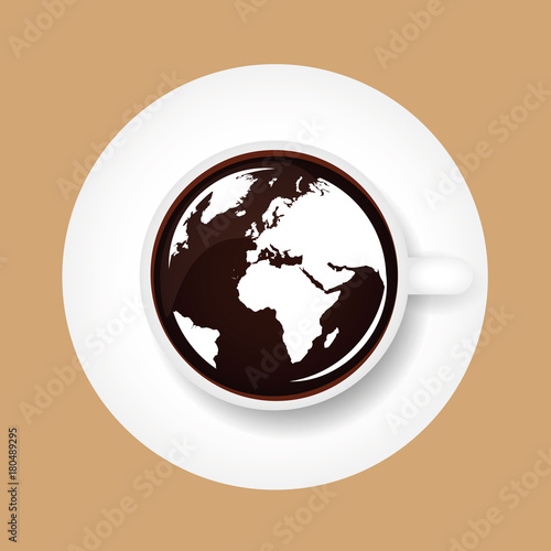 kaffee mit erdkugel