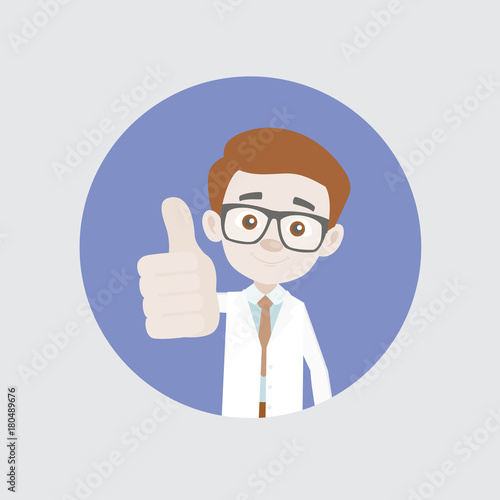 Cartoon Pulmonologist Showing Thumbs Up for Success Vector