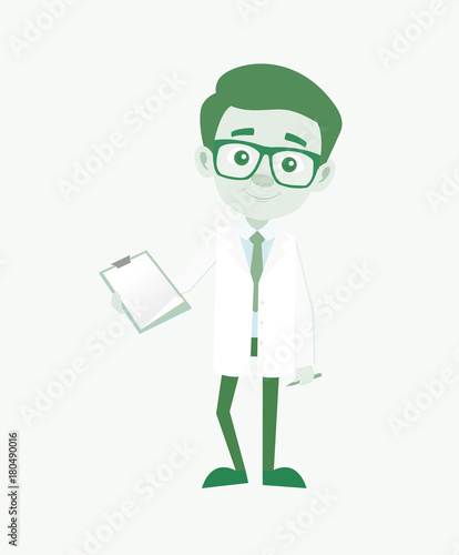 Smiling Doctor with Notes in Hand Vector