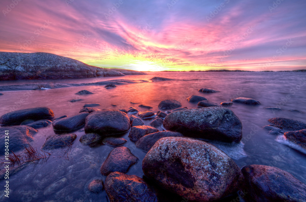 Fototapeta premium Sunset at Utö, Finland