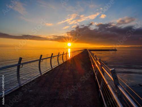 Sunset at the Ogden Point breakwater,  Victoria BC