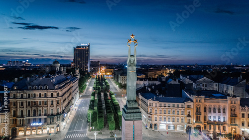 Old Riga City Town and roads Air Drone pictures