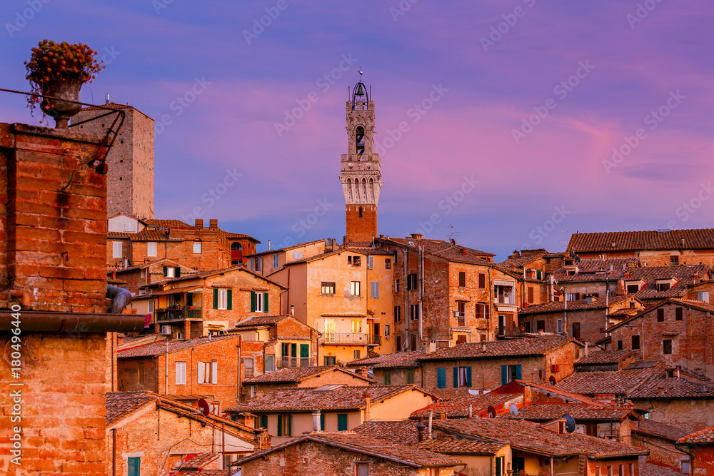 Siena. Cathedral at sunset.