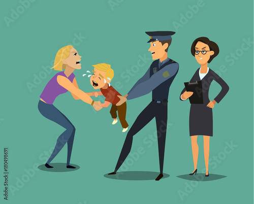 social problem. Vector illustration in flat style.