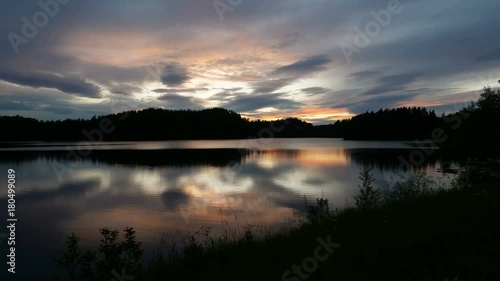 Wallpaper Mural Norwegian Lake Sunset in Time Lapse 4k UHD Natural Landscape. Torontodigital.ca