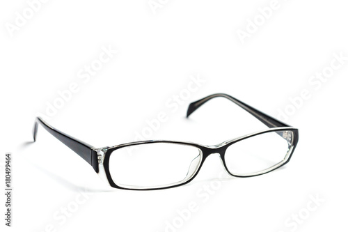 Transparent glasses for correction of sight isolated on white background