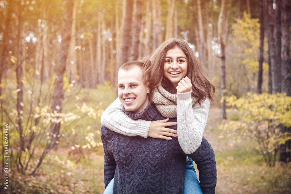 Fototapeta premium Happy young people. Loving young couple.