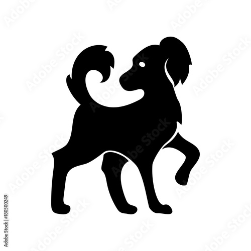 Dog wagging tail icon