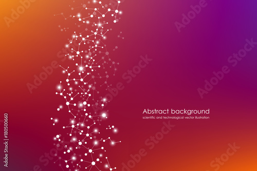 Abstract molecule background, genetic and chemical compounds, connected lines with dots, medical, technological and scientific concept, vector illustration