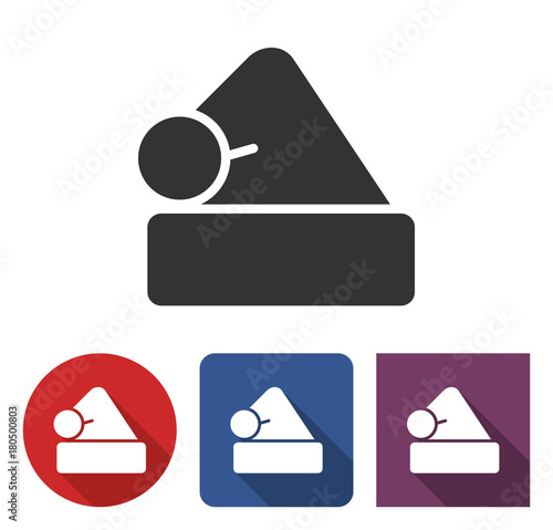 Santa Claus cap  icon in different variants with long shadow