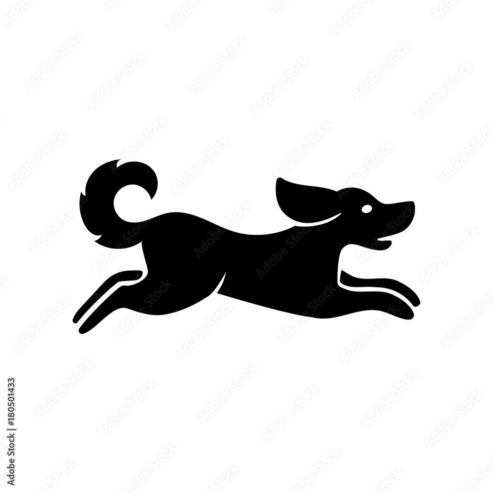 Running dog icon Stock Vector Adobe Stock