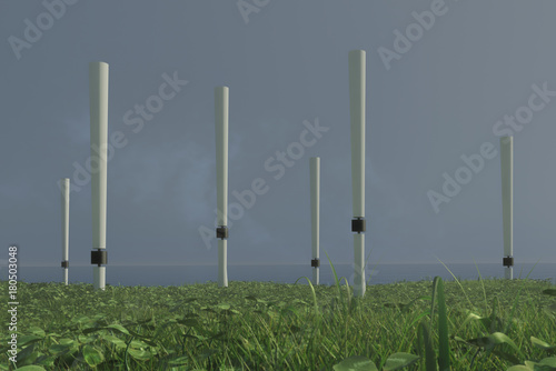 Obraz na płótnie Bladeless Wind Turbine 3d w salonie