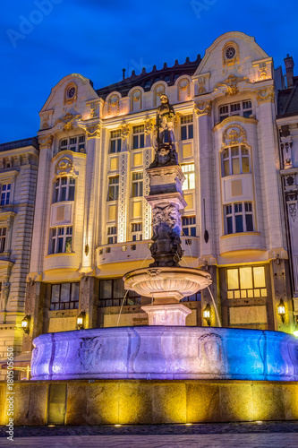 Maximilian fountain in the old town of Bratislava