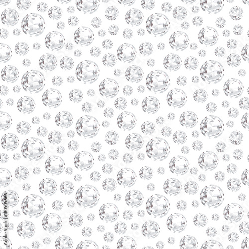 Modern background with diamonds. Seamless pattern with sparkling precious gems.