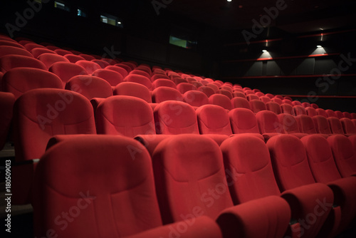 red chairs in cinema  photo