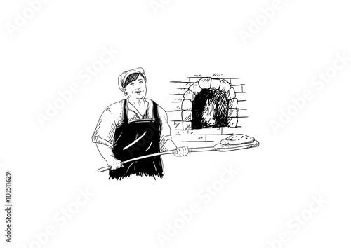 Female Chef Making Pizza
