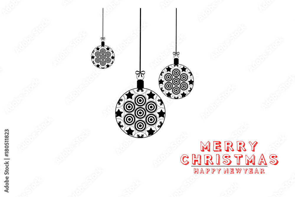 Merry Christmas and new year greeting card design, illustration background