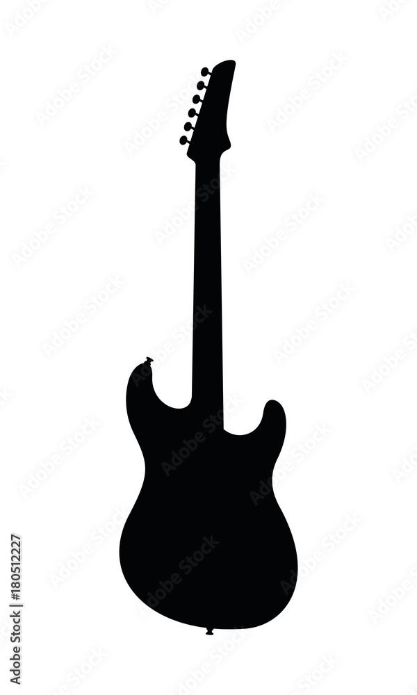 Electric Guitar Silhouette. Vector Illustration Of Hand Drawn, Unmarked,  Imaginary Electric Guitar Silhouette. Release not needed, no copyright  infringement. Stock Vector | Adobe Stock