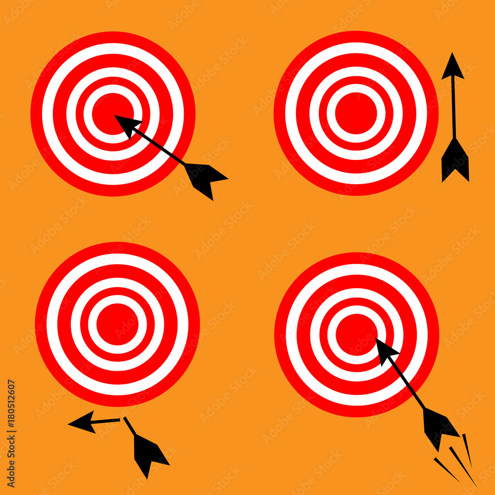 Set of different targets and arrows. Set of different targets and arrows.