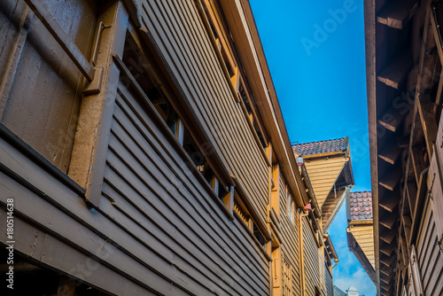 Historic colorful wooden buildings in Bryggen