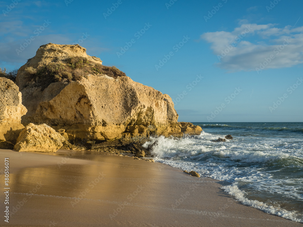 Sandstone coastline with sandy beaches at Gale