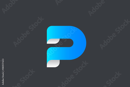 Letter P Logo ribbon design abstract vector template