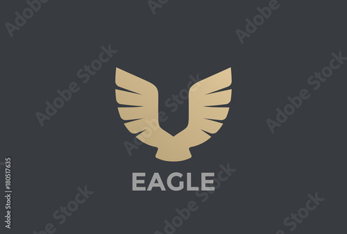 Eagle Bird Wings abstract Logo design vector. Luxury icon