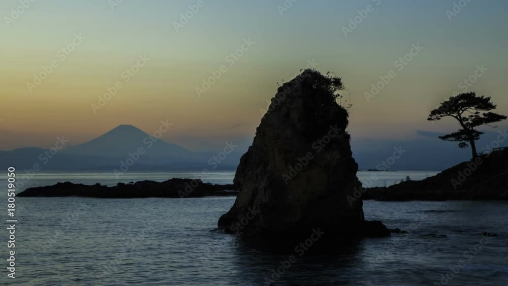 三浦半島立石海岸から夕焼け富士山Timelapse-DF 三浦半島立石海岸から夕焼け富士山Timelapse-DF