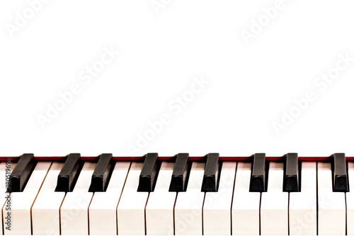 Quadro em tela Black and white keys of a white grand piano