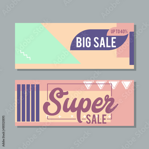 Wallpaper Mural Big Sale modern banner in the Memphis style Torontodigital.ca