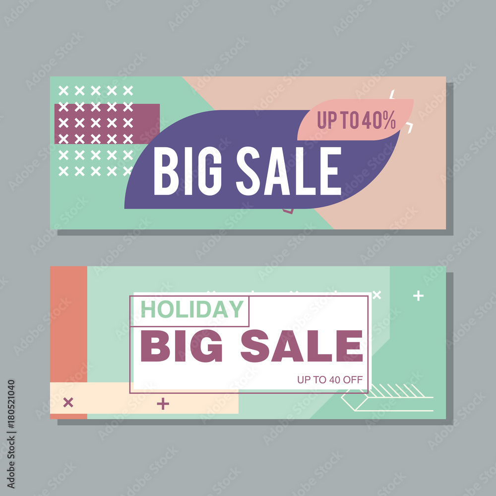 Big Sale modern banner in the Memphis style Big Sale modern banner in the Memphis style