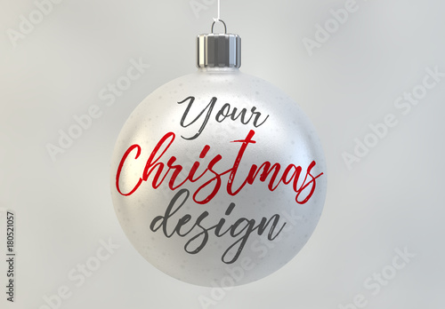 Download Christmas Ball Ornament Mockup In White Stock Template Adobe Stock