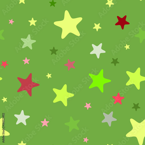 Seamless simple light pattern from pink stars with rounded corners
