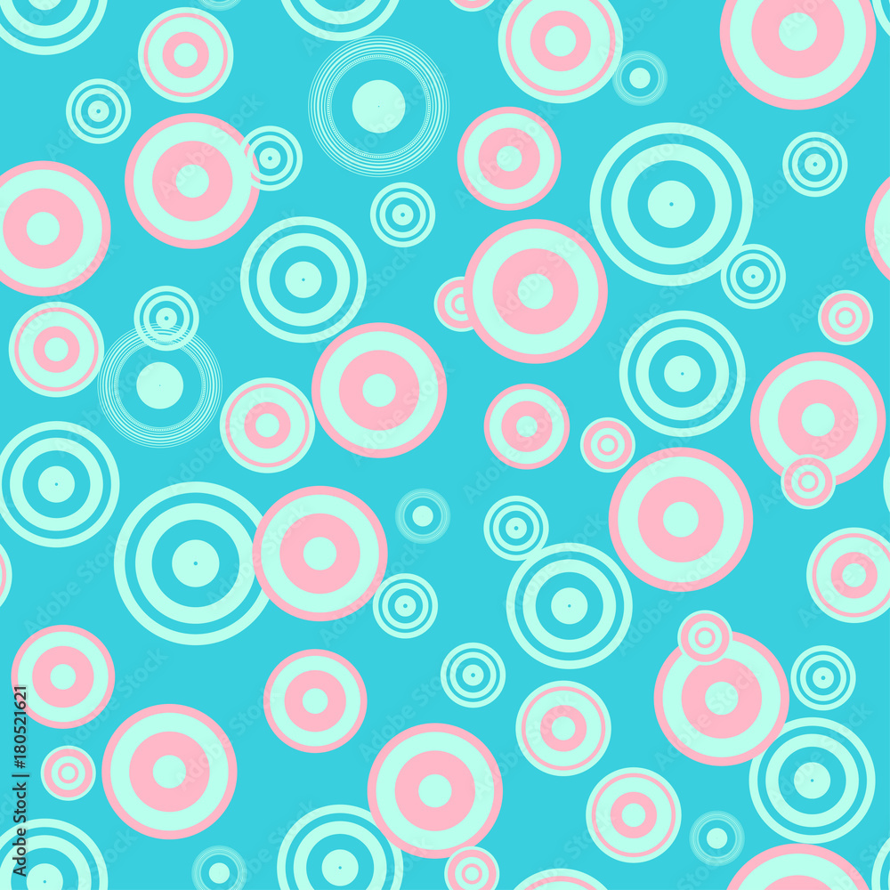 Bright seamless background with a pattern of concentric circles drops of water