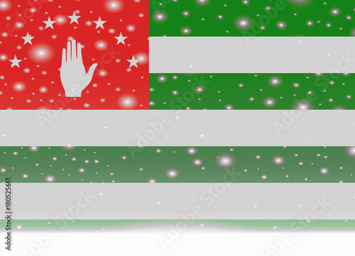 abkhazia flag on christmas background
