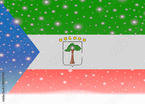 equatorial guinea flag on christmas background