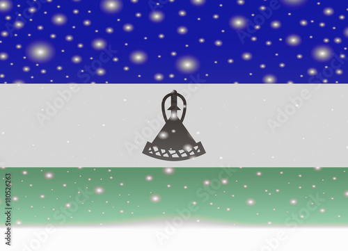 lesoto flag on christmas background