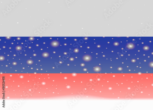 russia flag on christmas background